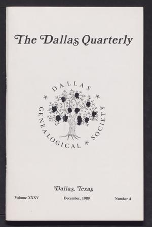 Primary view of object titled 'The Dallas Quarterly, Volume 35, Number 4, December 1989'.