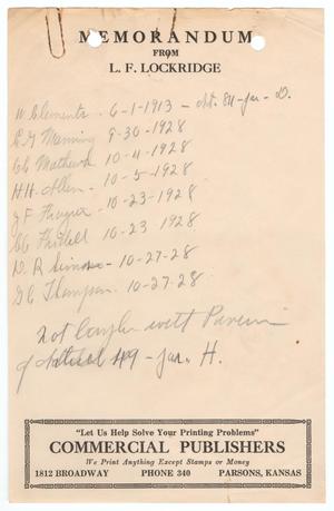 Primary view of object titled '[Handwritten Seniority List]'.