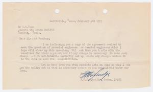 [Letter from F. P. Loughridge to T. E. Penn, February 4, 1955]