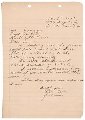 [Letter from R. C. Coate to H. W. Davidson, June 28, 1940]
