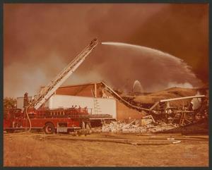 Primary view of object titled '[Building Severely Damaged by Fire Hazard #1]'.