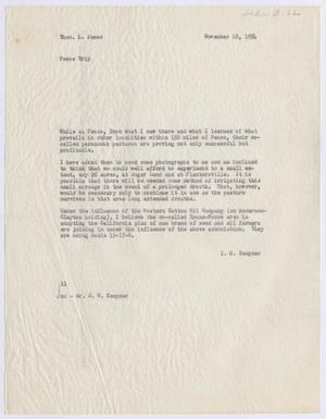 [Letter from I. H. Kempner to Thomas L. James, November 18, 1954]