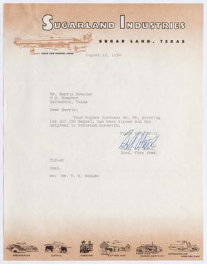 [Letter from Thomas L. James to Harris Kempner, August 12, 1954]