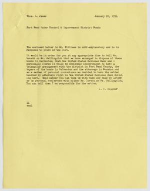 [Letter from I. H. Kempner to Thomas L. James, January 22, 1954]