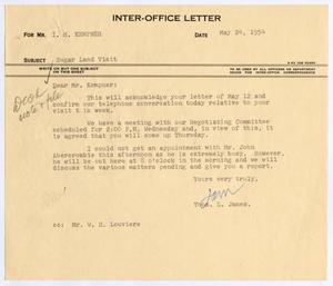 [Letter from Thomas Leroy James to Isaac Herbert Kempner, May 24, 1954]