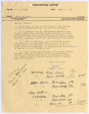 [Letter from Thomas L. James to I. H. Kempner, March 18, 1954]