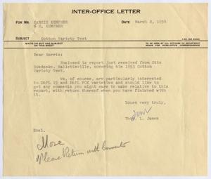 [Letter from Thomas L. James to Harris Kempner & H. Kempner Firm, March 2, 1954]