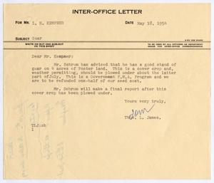 [Letter from Thomas Leroy James to Isaac Herbert Kempner, May 18, 1954]