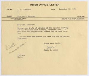 [Letter from Thomas L. James to I. H. Kempner, December 16, 1954]