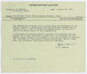 [Letter from C. H. Jenkins to I. H. Kempner, January 25, 1954]