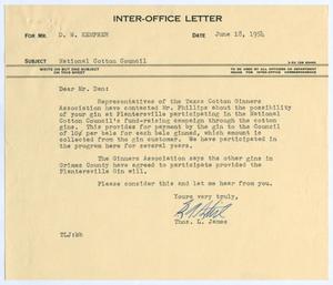 [Letter from Thomas L. James to D. W. Kempner, June 18, 1954]