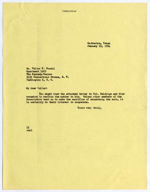 [Letter from Isaac Herbert Kempner to Walter F. Woodul, January 22, 1954]