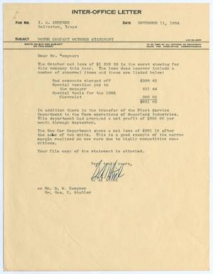 [Letter from G. A. Stirl to I. H. Kempner, November 11, 1954]
