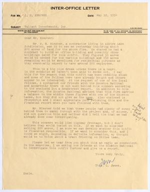 [Letter from Thomas Leroy James to Isaac Herbert Kempner, May 12, 1954
