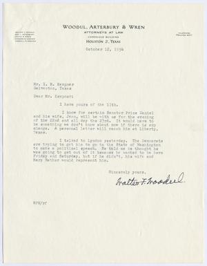 [Letter from Walter F. Woodul to Isaac Herbert Kempner, October 12, 1953]