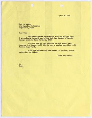 [Letter from A. H. Blackshear, Jr. to Thomas L. James, April 9, 1954]