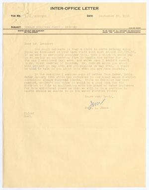 [Letter from Thomas Leroy James to Isaac Herbert Kempner, September 28, 1954]