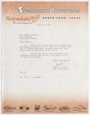 [Letter from Thomas L. James to Harris Kempner, July 27, 1954]