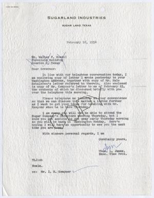 [Letter from Thomas L. James to Walter F. Woodul, February 16, 1954]