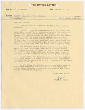 [Letter from Thomas L. James to I. H. Kempner, January 8, 1954]