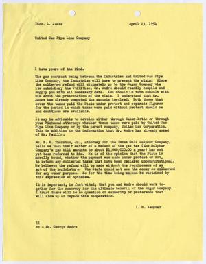 [Letter from I. H. Kempner to Thomas L. James, April 23, 1954]