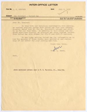[Letter from Thomas Leroy James to Isaac Herbert Kempner, July 2, 1954]