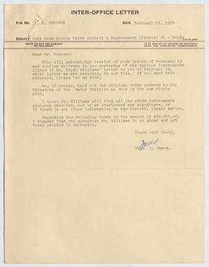 [Letter from Thomas Leroy James to Isaac Herbert Kempner, February 16, 1954]