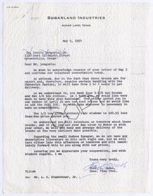 [Letter from Thomas L. James to Benito Longoria, Jr., May 5, 1954]