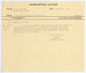 [Letter from Thomas Leroy James to Isaac Herbert Kempner, August 20, 1954