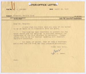 [Letter from Thomas L. James to I. H. Kempner, March 22, 1954]