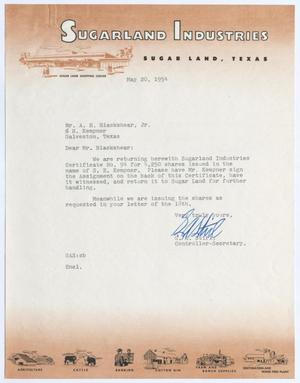 [Letter from G. A. Stirl to A. H. Blackshear, Jr., May 20, 1954]