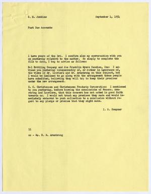 [Letter from Isaac Herbert Kempner to C. H. Jenkins, September 4, 1954]