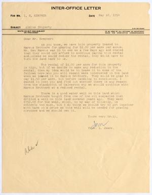 [Letter from Thomas Leroy James to Isaac Herbert Kempner, May 10, 1954]