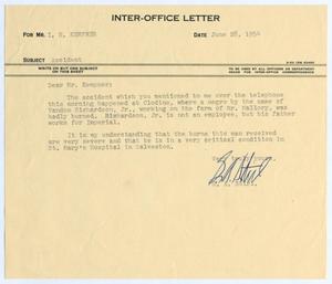 [Letter from Gus A. Stirl to Isaac Herbert Kempner, June 28, 1954]