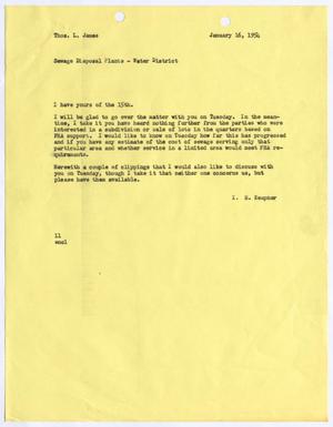 [Letter from I. H. Kempner to Thomas L. James, January 16, 1954]