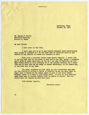 [Letter from I. H. Kempner to Walter F. Woodul, October 16, 1953]