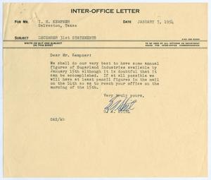 [Letter from Gus A. Stirl to I. H. Kempner, January 7, 1954]