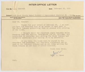 [Letter from Thomas Leroy James to Isaac Herbert Kempner, February 23, 1954]