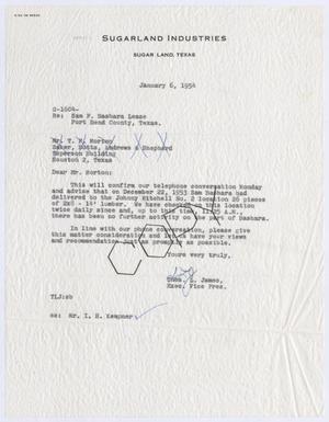 [Letter from Thomas L. James to T. F. Morton, January 6, 1954]