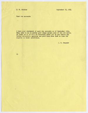 [Letter from Isaac Herbert Kempner to C. H. Jenkins, September 18, 1954]