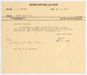 [Letter from Thomas Leroy James to Isaac Herbert Kempner, May 14, 1954]