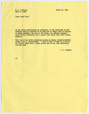 [Letter from I. H. Kempner to W. H. Louviere & Thomas L. James, March 13, 1954]