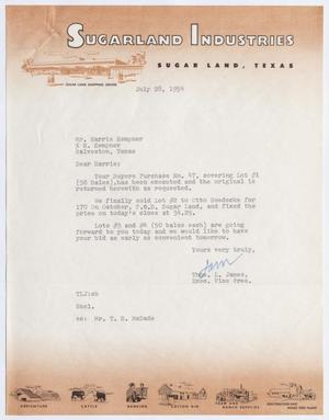 [Letter from Thomas L. James to Harris Kempner, July 28, 1954]