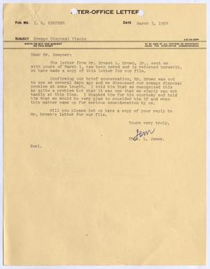 [Letter from Thomas Leroy James to Isaac Herbert Kempner, March 3, 1954]