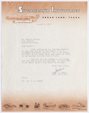 [Letter from Thomas L. James to Harris Kempner, August 9, 1954]
