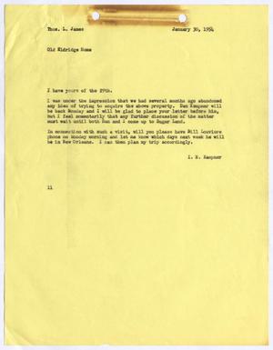 [Letter from I. H. Kempner to Thomas L. James, January 30, 1954]
