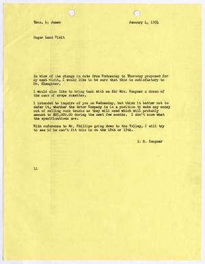 [Letter from I. H. Kempner to Thomas L. James, January 4, 1954]