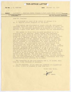 [Inter-Office Letter from Thomas L. James to I. H. Kempner, January 12, 1954]
