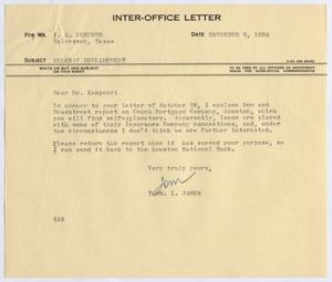 [Letter from Thomas L. James to I. H. Kempner, November 8, 1954]