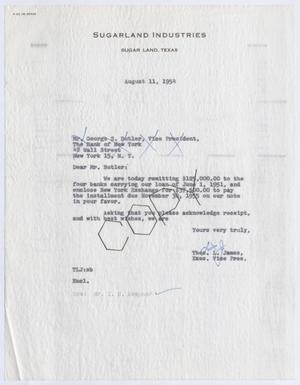 [Letter from Thomas L. James to George S. Butler, August 11, 1954]